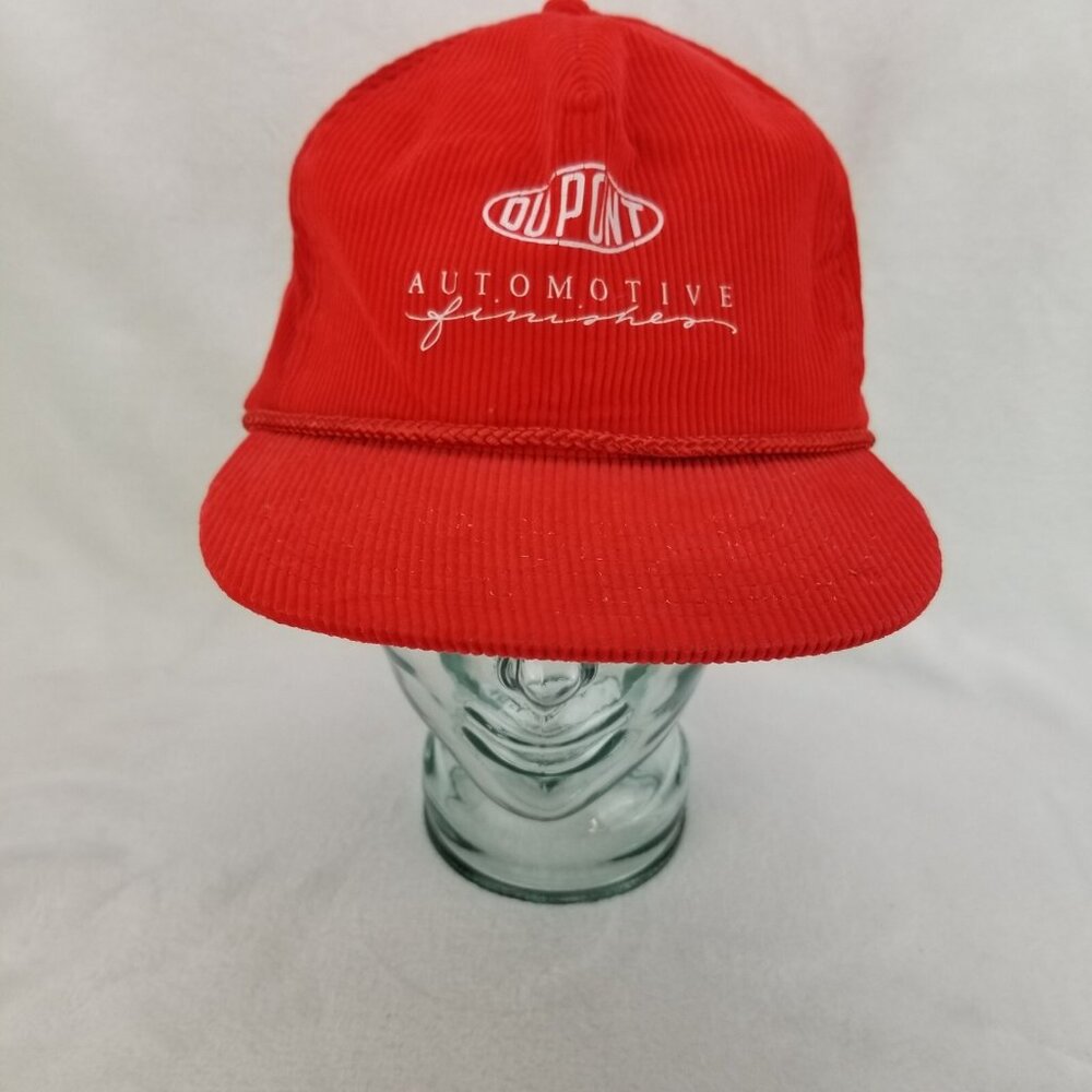 ✅Classic Dupont Automotive Finishes Red Corduroy Racing Hat Baseball Cap OSFA
